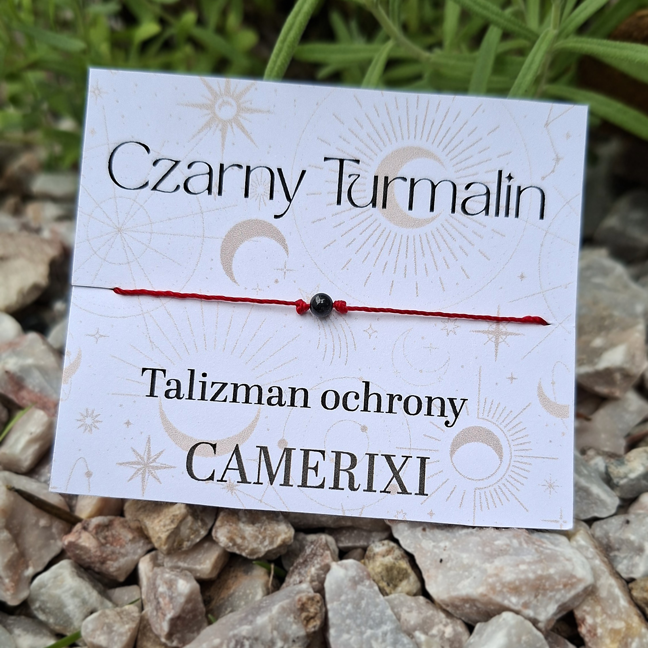 Bransoletka Czarny Turmalin na Czerwonej nici - Ochrona Spokój Stabilność