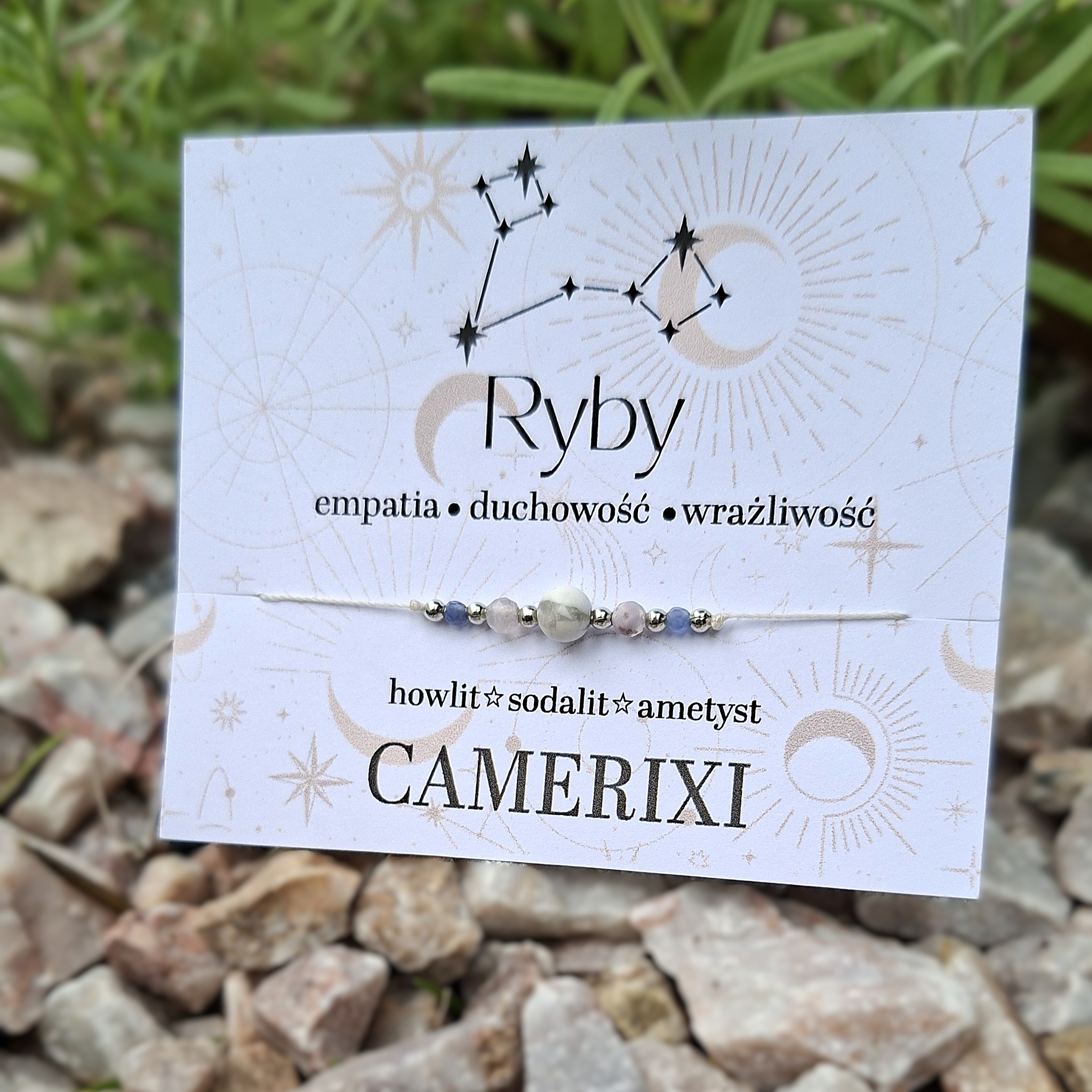 RYBY Bransoletka ZODIAK - howlit sodalit ametyst
