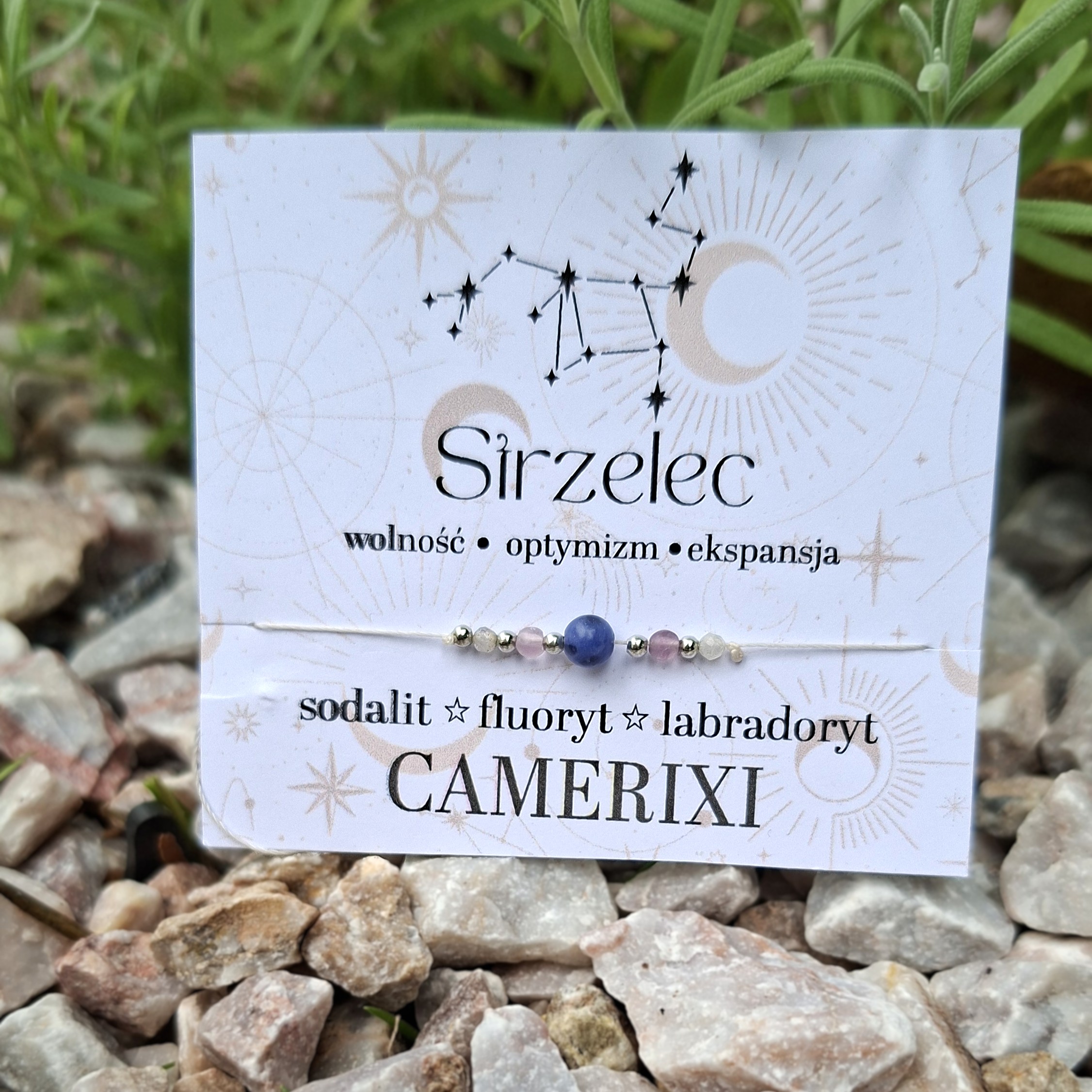 STRZELEC Bransoletka ZODIAK - sodalit fluoryt labradoryt